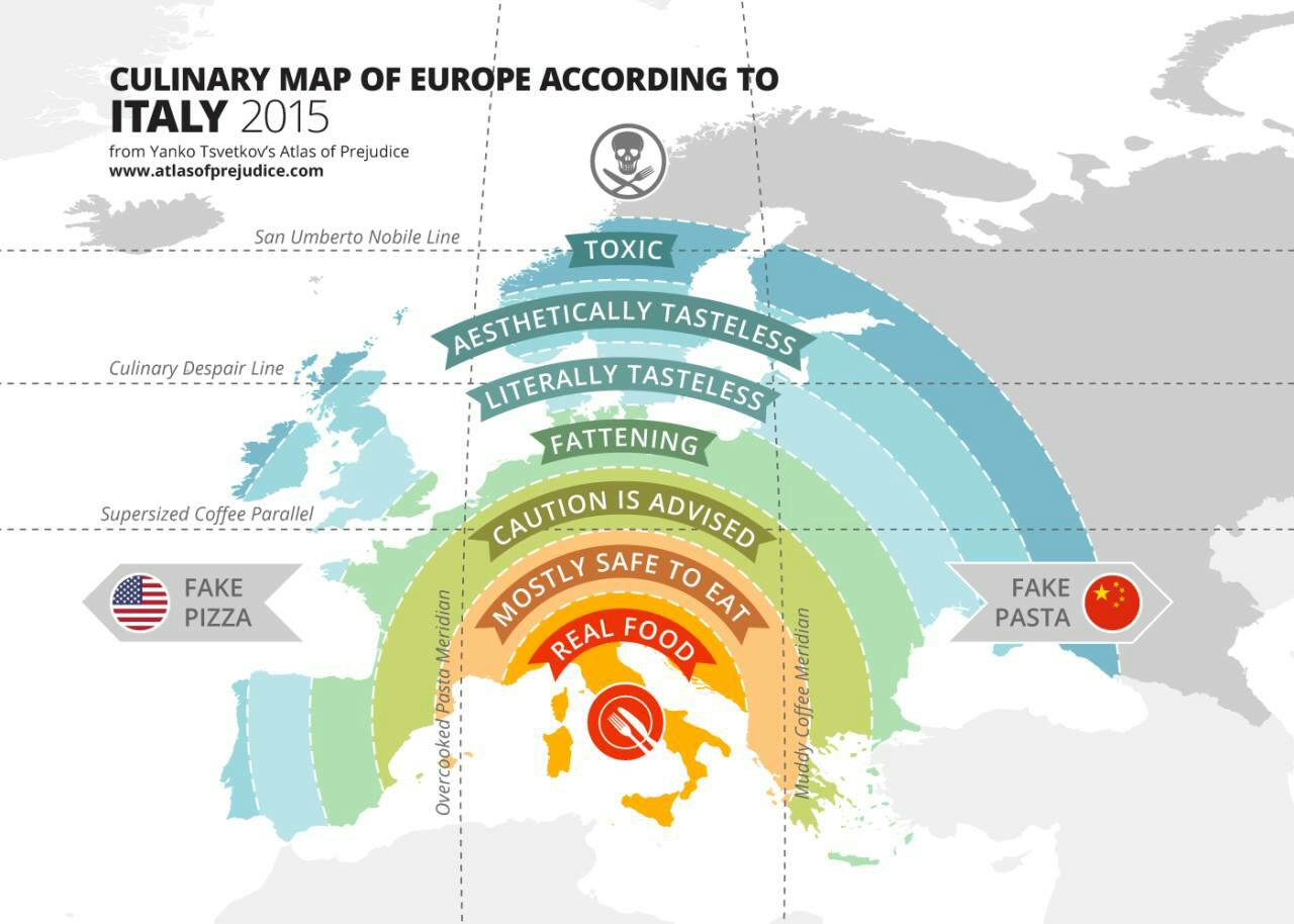 Culinary map of Europe